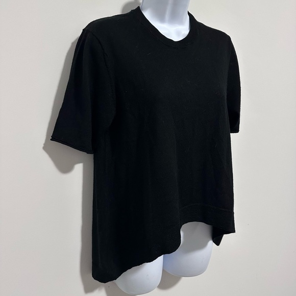 Zadig & Voltaire Merino Wool Ida Biz Black Short Sleeve T-Shirt - Amour - Small - Picture 2 of 6